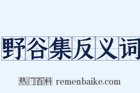 野谷集反义词是什么意思的图片